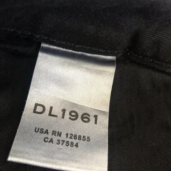 DL1961 Emma Low Rise Skinny Jeans in Kershaw Size 25 Black with Bling - Picture 9 of 11